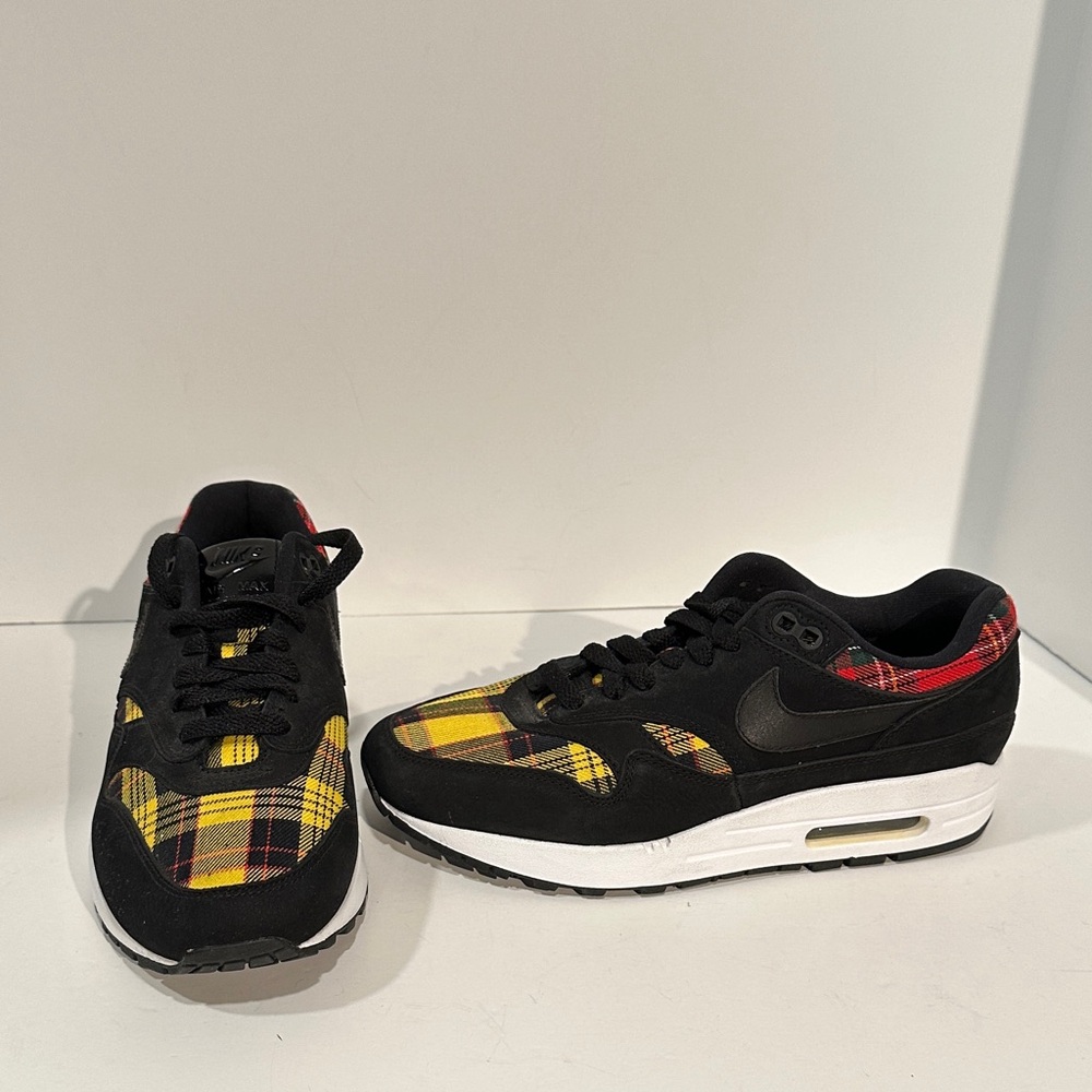 Nike Black and Yellow Checkered Sneakers
